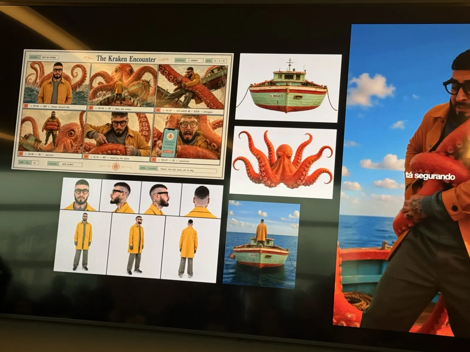 Storyboard de um dos projetos autorais dele.